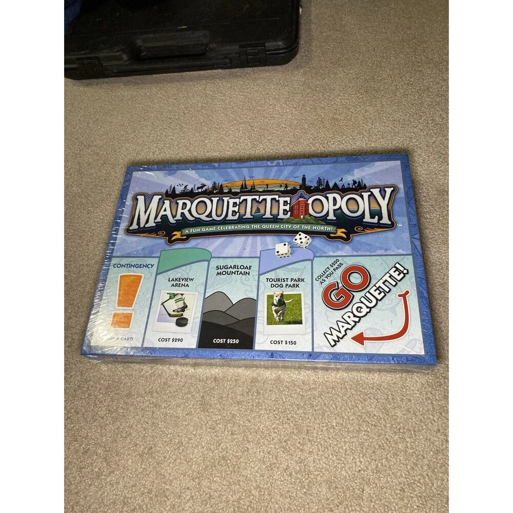 Marquette-Opoly Board Game Late For The Sky New Sealed Michigan Marquette